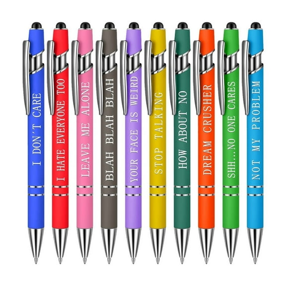 On Sale Clearance ! Beppter 1X Metal Click Ballpoint Pen Set,Pen,10 Ballpoint Pens Inspirational Quotes Snarky Screen Stylus Pen Encouraging Employee Appreciation Gifts Color（5Ml）