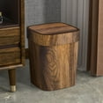 thumbnail image 1 of On Sale Clearance! Home Decor Small Can Retro Can Vintage Wood Grain Small With Swing Lid Rectangular Garbage Reusable Farmhouse Waste For Bedroom Kitchen Bathroom Wooden,B,22x27cm, 1 of 4