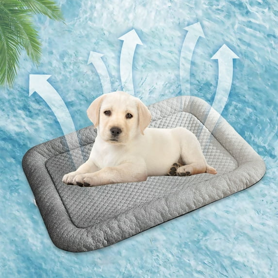 Cat Cooling Mat, Washable Ice Silk Self Cool Pad for Small Dogs, Puppy and Cats Soft & Comfortable Pets Sleeping Bed Pad for Travel Outdoor & Indoor, Grey 12x16 inch