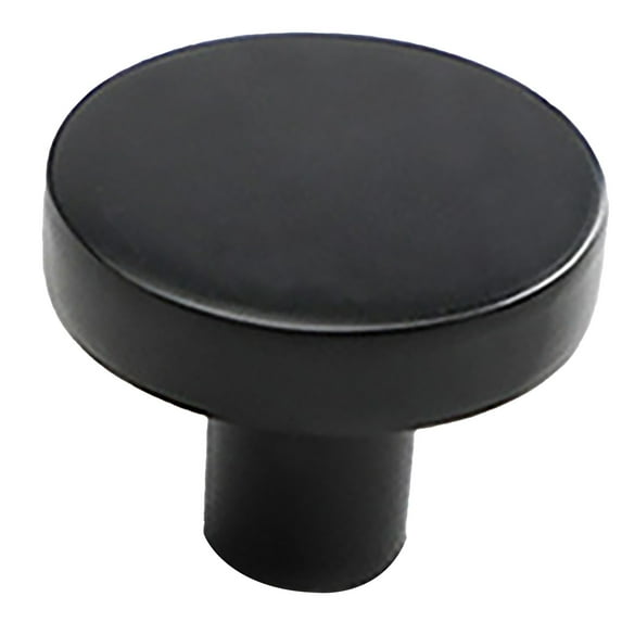 Pedty Doorstop,Door Handle*1,Simple Wardrobe Door Handle Black,Cabinet Knobs Round Knobs for Cabinets and Dressers Single Hole Alloy Modern 1.22In Diameter 0.83In Height