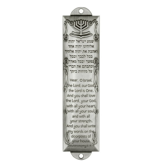 Pedty Hangs,1*Plaque,Silver Metal Gatepost Plaque,Door Mezuzah Decor Metal Door Mezuzah Case for Rustproof Mezuza Plaque Door Window Decoration Blessing Gift