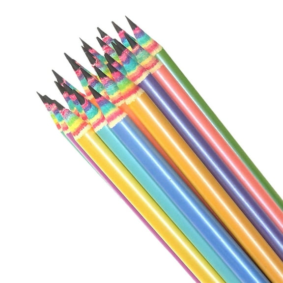 Pedty Office Supplies Supplies,Rainbow Pencil Hb*12,Rainbow Pencil Hb*12,Wood & Plastic Rainbow Recycled Paper #2 Hb Pencils for Office and Supplies Pre Sharpened 12 Pack