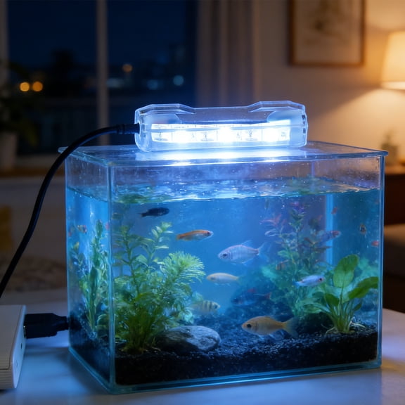 Sale Countdown!Small Aquarium LED Light for Fish Tank, Multicolor LED Tank Lamp with Freshwater Grow Lighting, Energy Saving Aquarium Decor, White