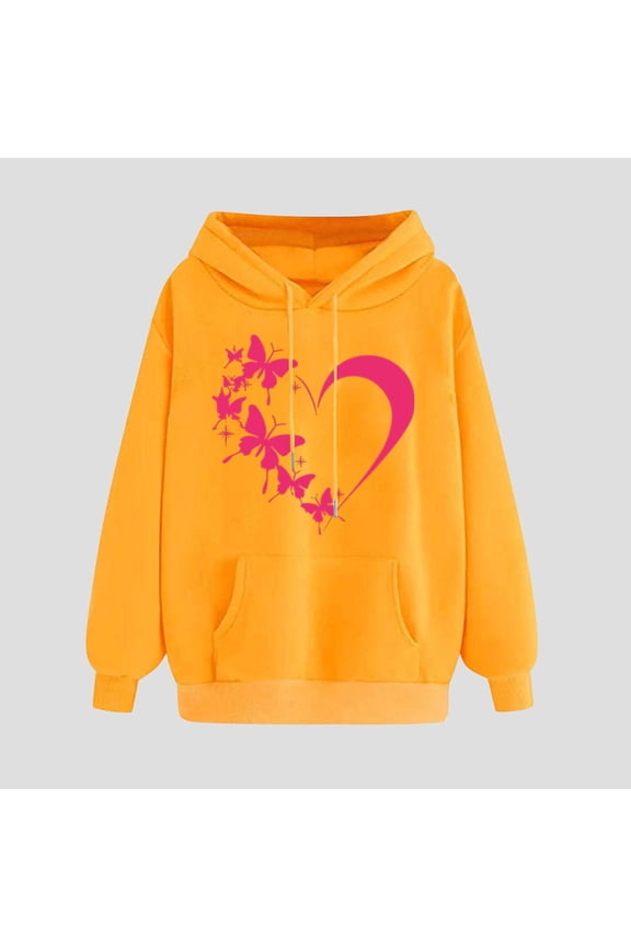 Sale Deal Womens Clothing Under 15.00 Yuxingfu Women'S Print Winter Hoodie Pullover Tops Long Sleeved Comfortable Sweatshirt