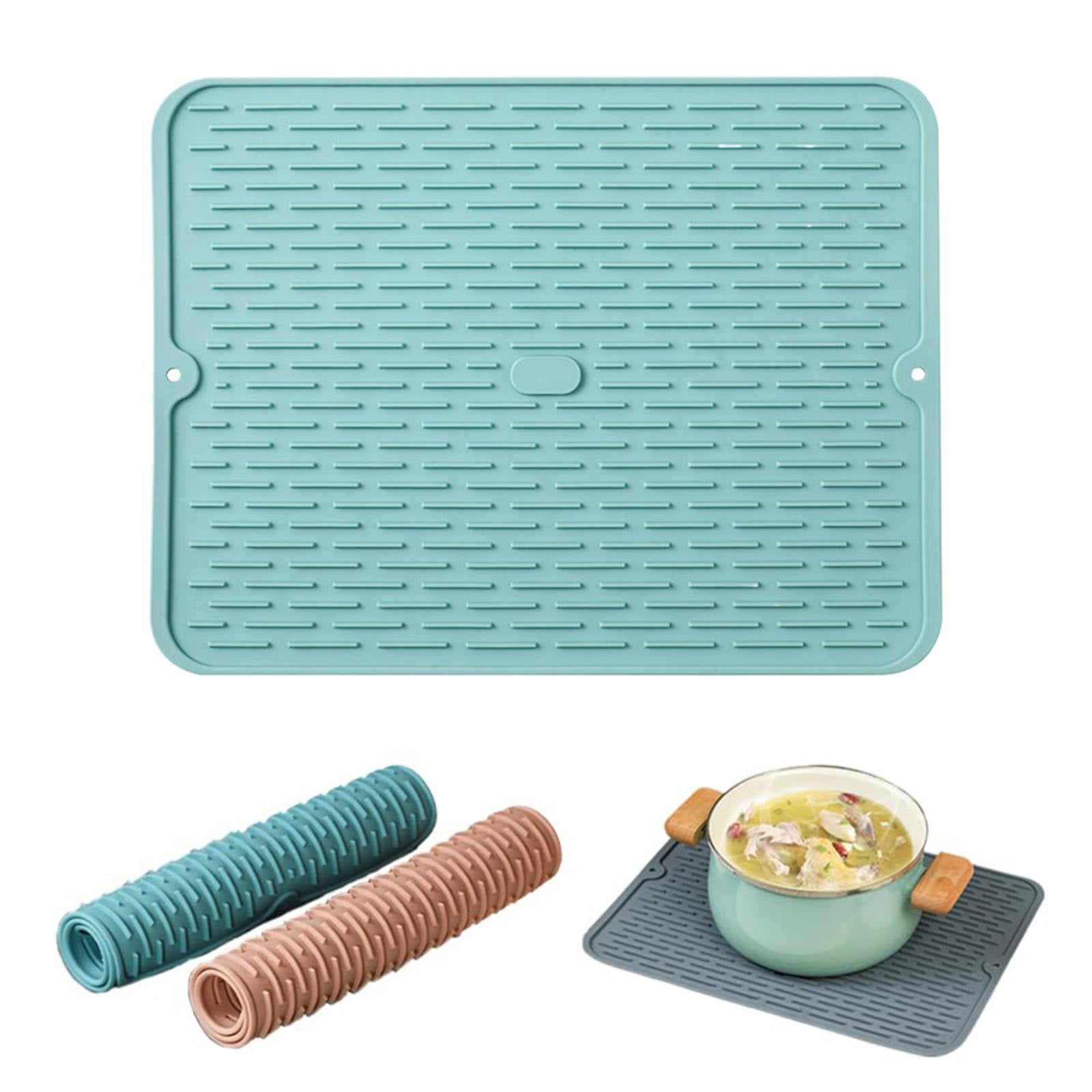 on Sale Hecteas Placemat,1*Silicone Drainage Mat,Silicone Dish Drying ...