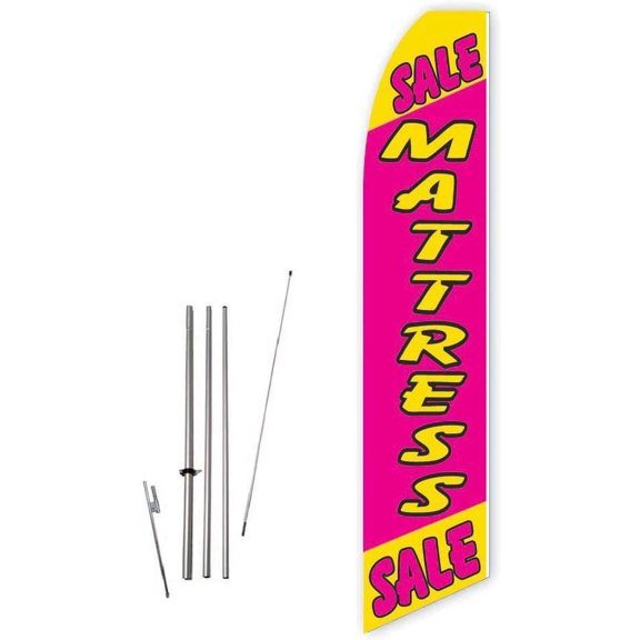 Sale Mattress Sale Light Magenta Super Novo Feather Flag - Complete with 15ft Pole Set and Ground Spike