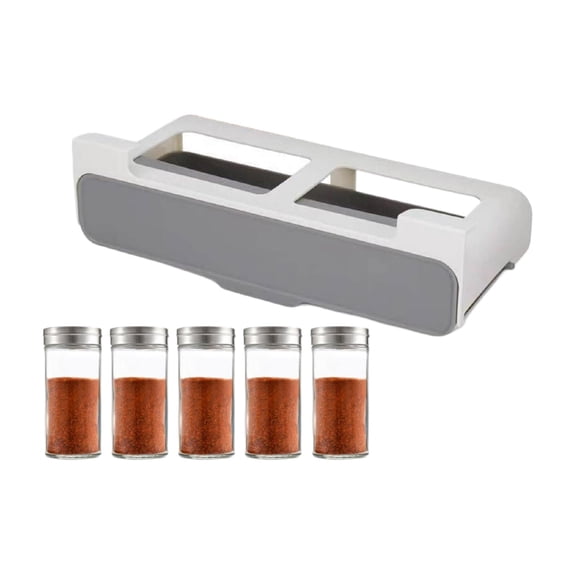 On Sale Mingjia Seasoning Box,Bottle Storage Box,Spicecaddy Organizer Rack Organizer Under Cabinet Self Adhesive Slides in and Out Seasoning Organizer Pull Down Hidden Rack for Drawer with 6 Bottles
