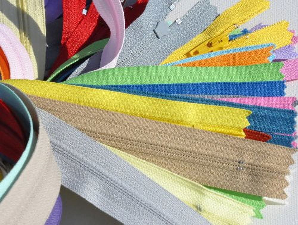 Sale Nylon Coil Zippers (Special) Assorted 40 Different Colors - YKK Number 3 Skirt and Dress - Closed Bottom (40 Zippers/Pack) Select Length (16")