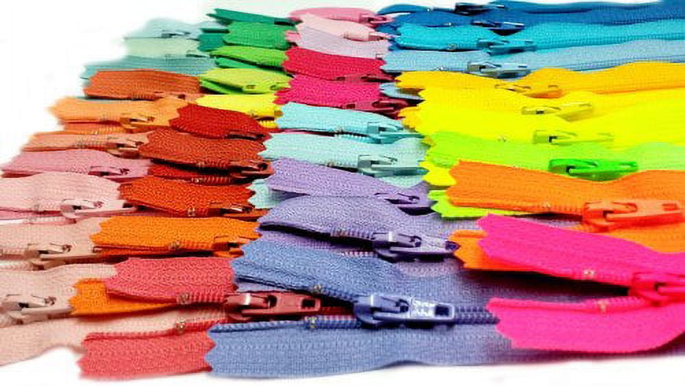 Sale Nylon Coil Zippers (Special) Assorted 40 Different Colors - YKK Number 3 Skirt and Dress - Closed Bottom (40 Zippers/Pack) Select Length (18")