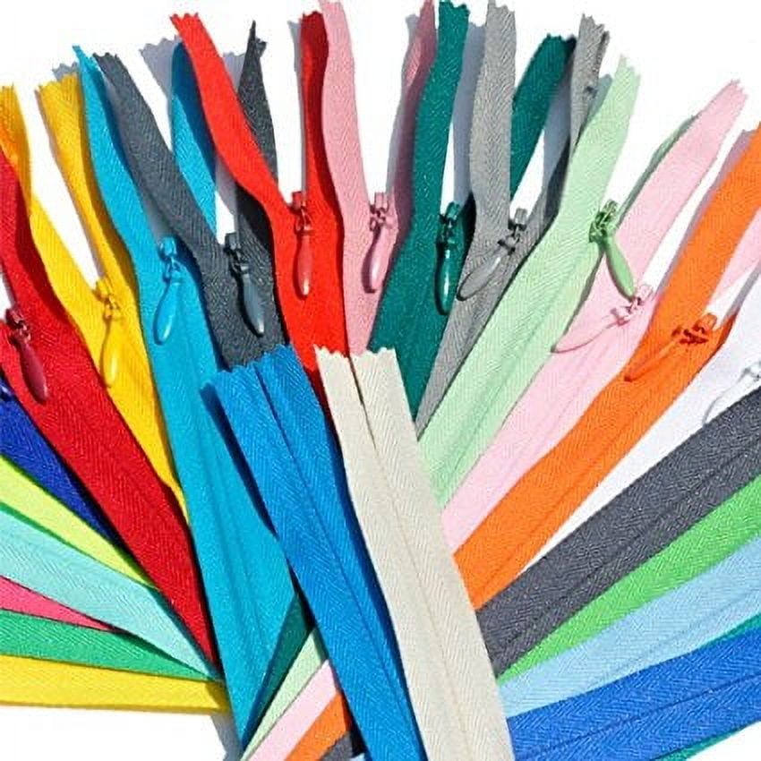 Sale Nylon Coil Zippers (Special) Assorted 40 Different Colors - Ykk Number 3 Skirt And Dress- Not 1 Will Be The Same - Closed Bottom (40 Zippers/Pack) Select Length (7")