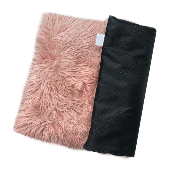 Washable Dog Bed for Medium Small Dogs Cats, Soft Crate Mattress Mat Fluffy Comfortable, Winter Warm Pad, Pink