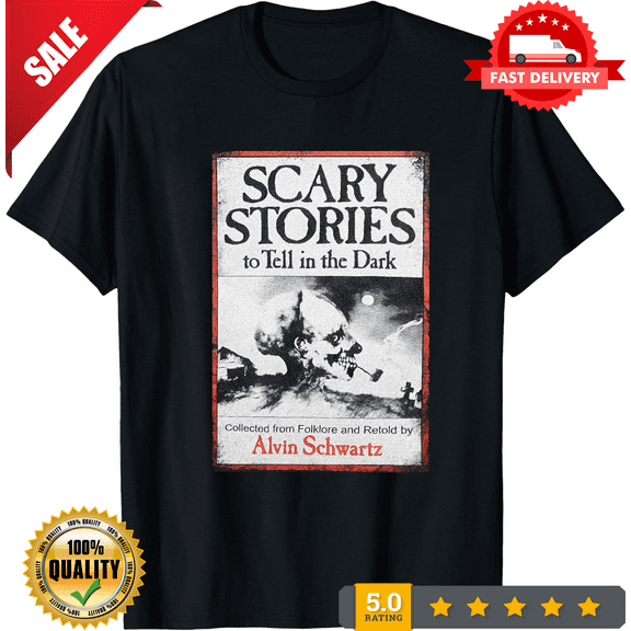 Sale Scary Stories To Tell In The Dark Men T-Shirt Large Black Alvin Schwartz Co, LIMITED EDITION-TH67023