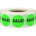 thumbnail image 1 of Sale Stickers Fluorescent Green 3/4 Inch Round Circle Dots 500 Total Labels, 1 of 2