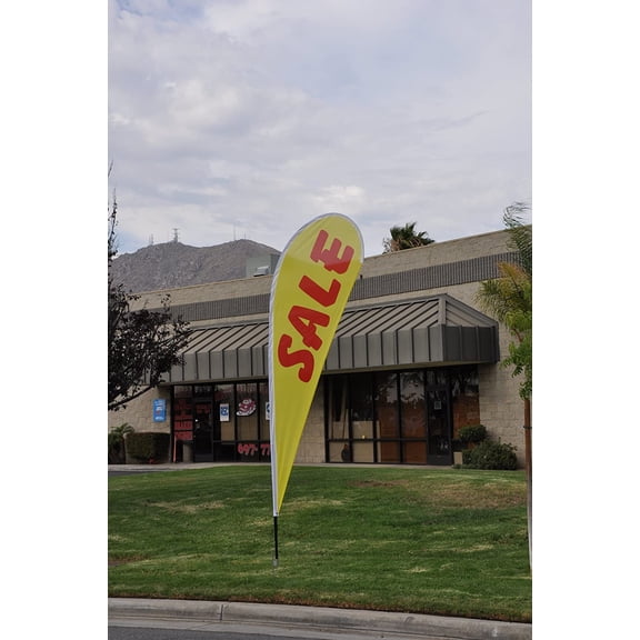 Sale Teardrop Flag Set Advertising Banner Flag Sign with Flag Pole Kit and Ground Stake