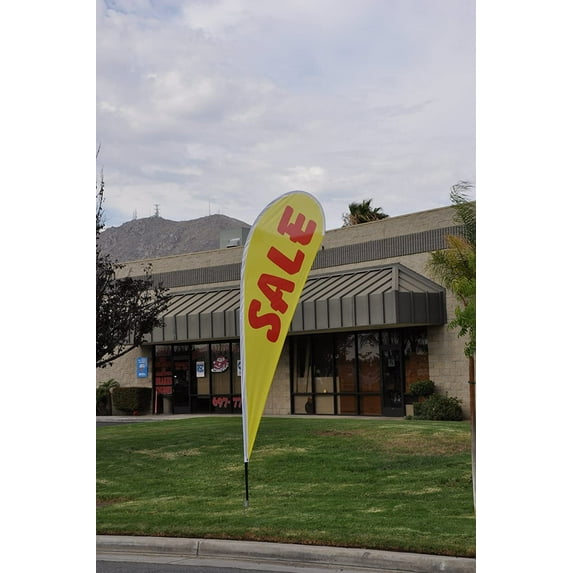 Sale Teardrop Flag Set Advertising Banner Flag Sign with Flag Pole Kit and Ground Stake