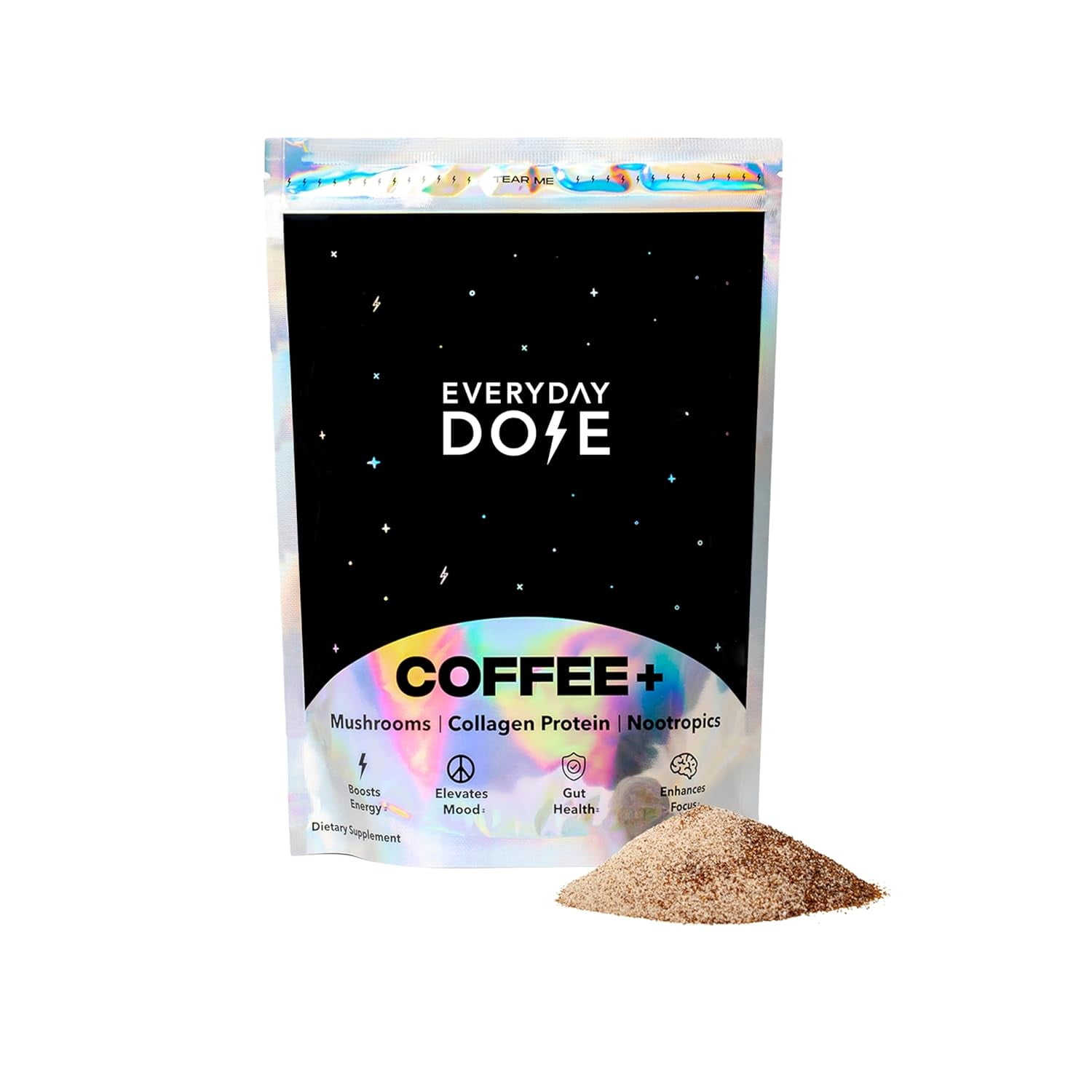 Sale!The Mushroom Coffee by Everyday Dose Premium Coffee Extract with Grass-Fed Collagen, Chaga, Lions Mane & L-Theanine for better Focus, Energy, Digestion and Immunity 30 Servings of Mushroom Coffee