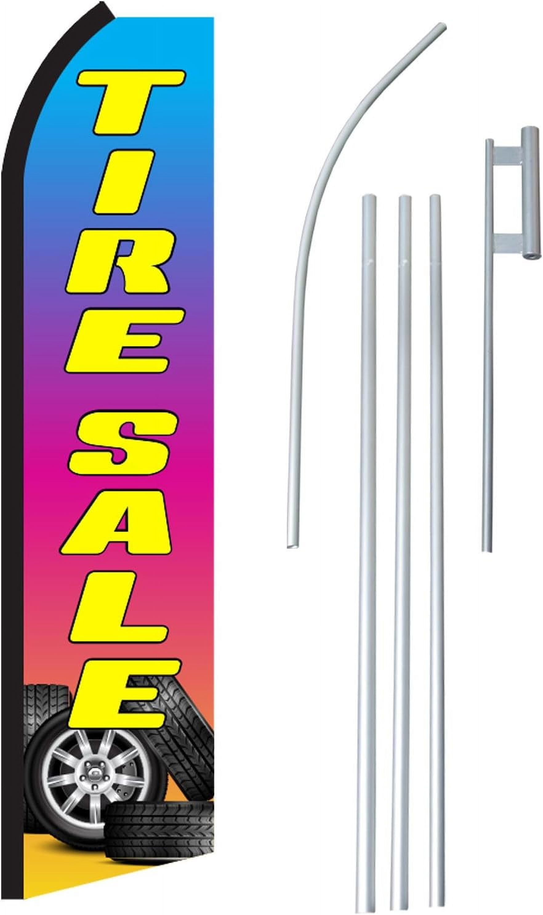 Sale Tires" Complete Flag Kit Includes 12' Swooper Feather Business