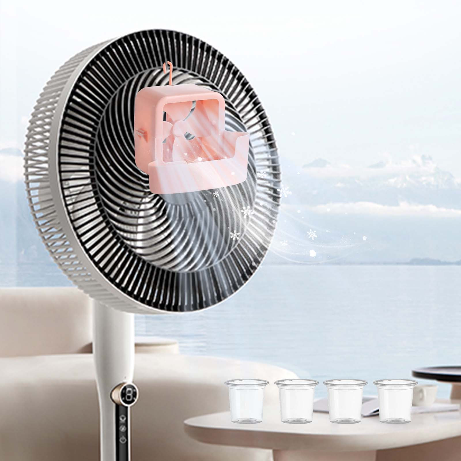 Sale Today Clearance! Electric Fan with Refrigeration Function, Household Floor and Desktop Fan for Summer Cooling, Provides Refreshing Air in Room
