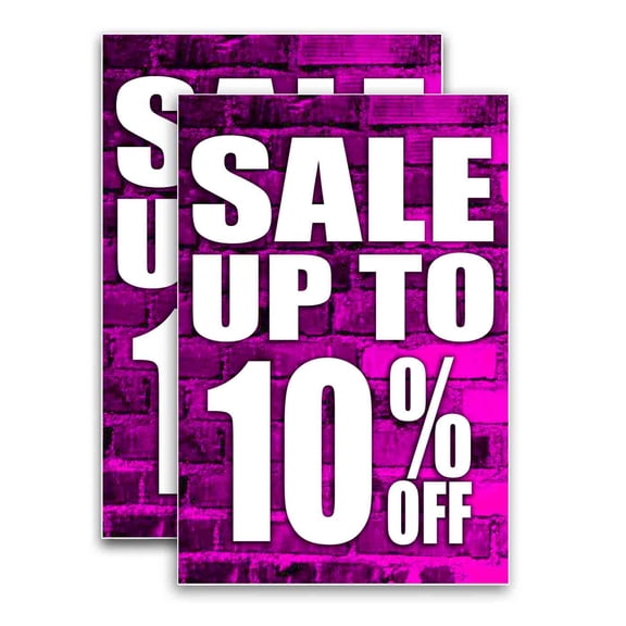Sale Up To 10 Percent Off (24" X 36") Vinyl Decal Only (Pack of 2) |Sign|Sticker|Poster
