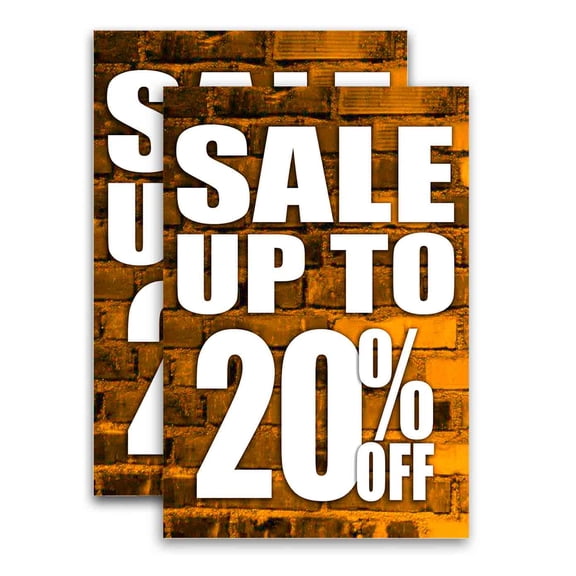 Sale Up To 20 Percent Off (24" X 36") Vinyl Decal Only (Pack of 2) |Sign|Sticker|Poster