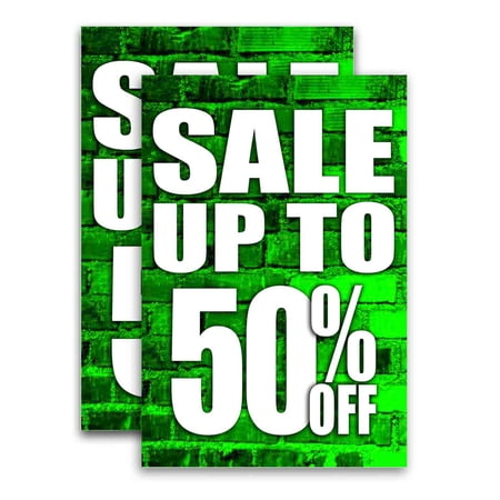 Sale Up To 50 Percent Off (24" X 36") Vinyl Decal Only (Pack of 2) |Sign|Sticker|Poster