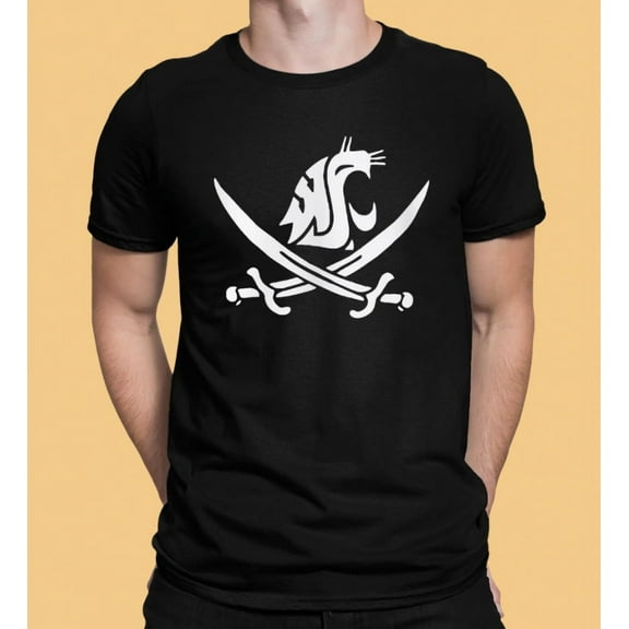 Sale!!! WSU Mike Leach Pirates Black Tee Shirt S-5XL