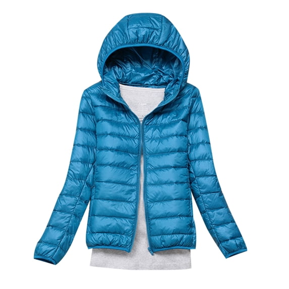 Sale!Womens Warm Jacket Long Sleeve Coats Down Jacket Lightweight Hooded Short Large Size Fall Winter Plus Down Warm Jacket