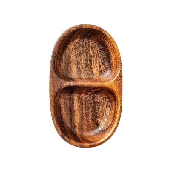 Sale - Wood Pistachio Snack Bowl, Double Compartments Dish Holder Nut Bowl Pedestal for Sunflower Seed, Peanut, Cherries, Edamame, Fruit Bowl for Kitchen Counter