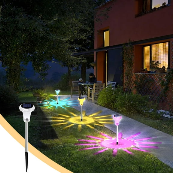 mtvxesu Solar Powered Outdoor Ground Lights Waterproof Ip65, 3 Color Modes Auto On/Off, Easy Installation For Garden, Patio, Yard, Pathway, Landscape Decoration, Energy Efficient Led