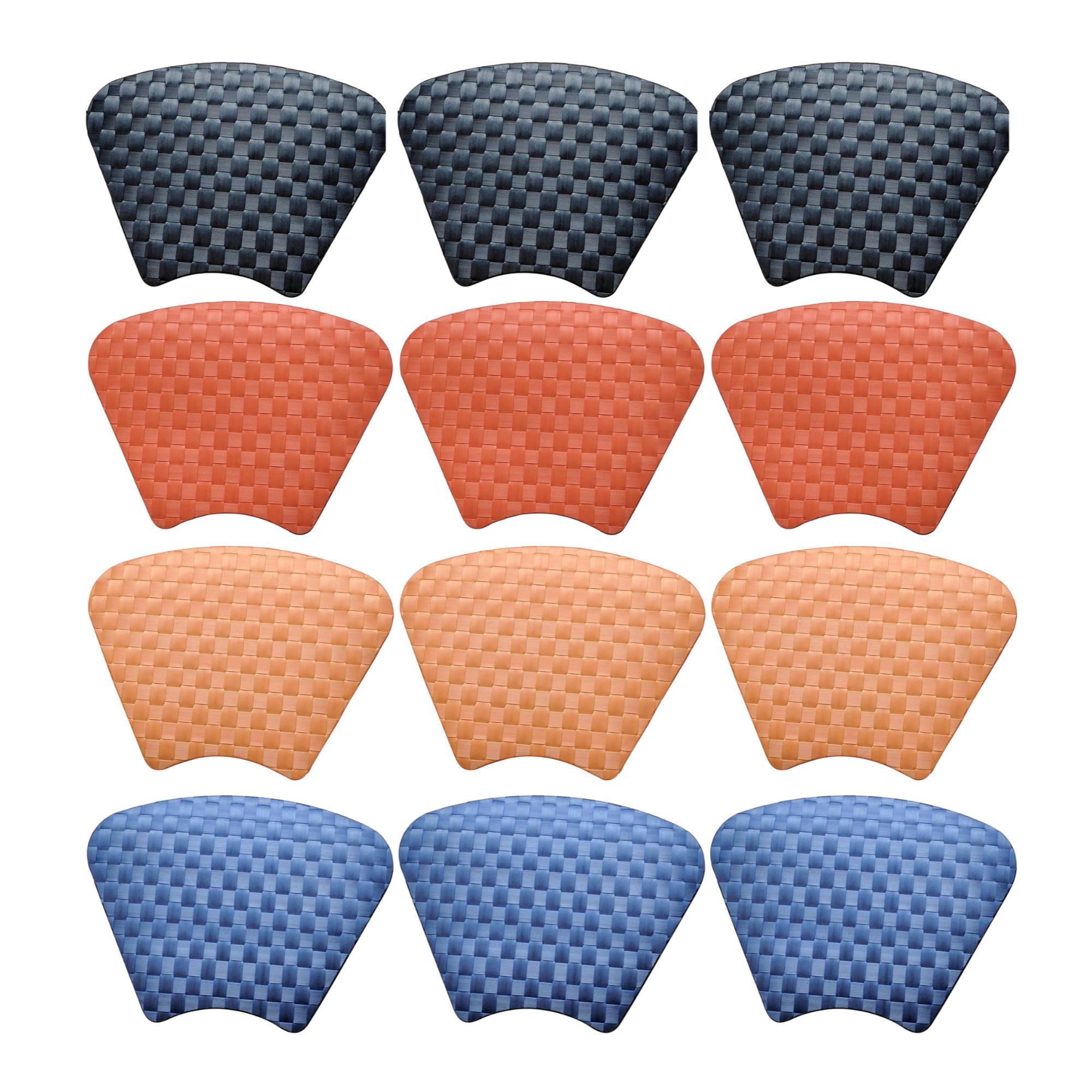 Saleen 12-Pack Half-Round Placemat Set - Assorted Colors (Cobalt Blue ...