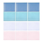 Saleen 12 Pack Rectangular Placemat Set - Assorted Colors (Blue, Purple, Rose)