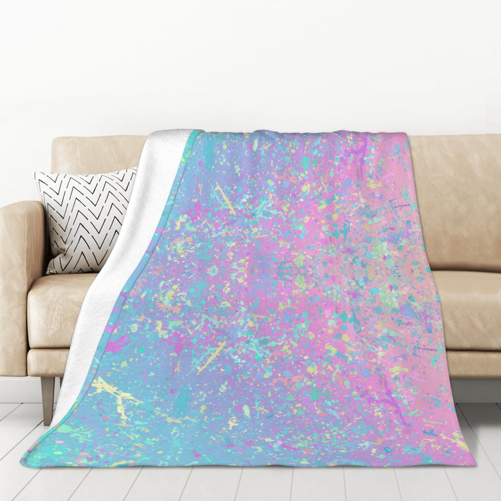 Salelf Fantasy Gradient Flannel Throw Blanket All Season No Shed No