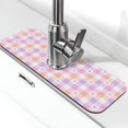Salelf Heart Buffalo Plaid Kitchen Sink Splash Guard Faucet Mat