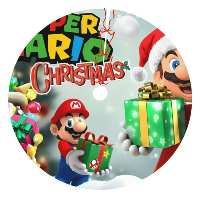 Salelf Mario Christmas Tree Skirt 30 36 48 Inch Carpet Mat Party Decor