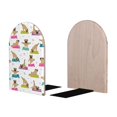 Salelf Yoga Dogs Poses Wood Bookends 1 Pair Organizer Bookshelf Non