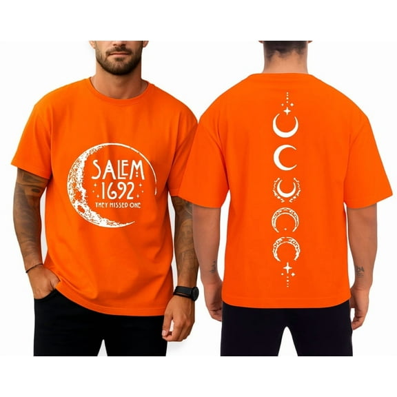 Salem 1692 Halloween T-Shirt – Witchy Moon Phase Gothic Tee for Men and Women