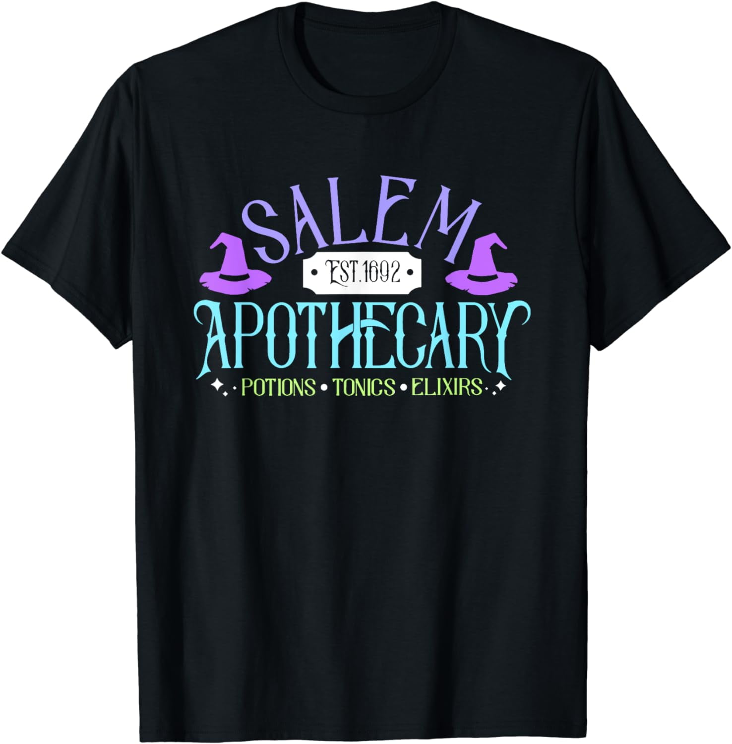 Salem Apothecary 1692 Potions Tonics Elixirs Witch Halloween T Shirt