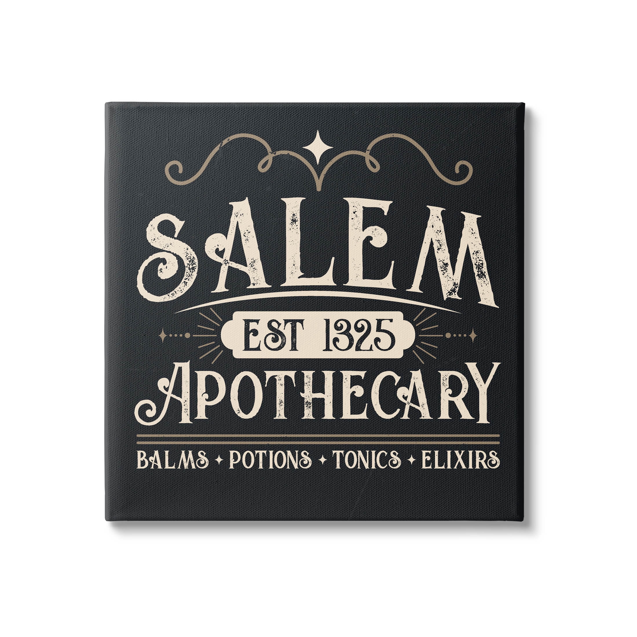 Salem Apothecary Vintage Witch Sign Holiday Graphic Art Gallery Wrapped Canvas Print Wall Art
