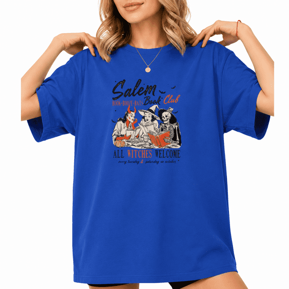 Salem Book Club All Witches Welcome Halloween Graphic Tee