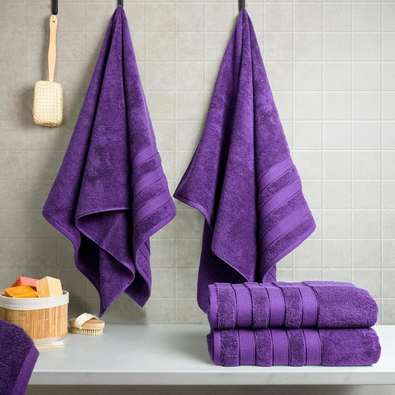Salem Cotton Turkish 4 Piece Bath Towels for Bathroom, 600 GSM Soft Absorbent Quick Dry Bath Towel Set,
