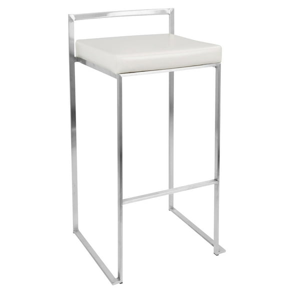 Salem Counter Stool Chrome with White - Replica