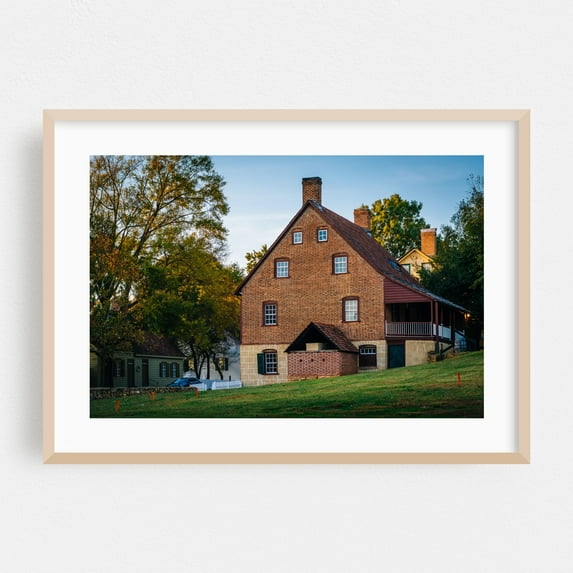 Salem Historic - Winston-Salem North Carolina Photography Oak Framed Wall Art Print 20 x 30 inches