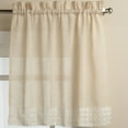 thumbnail image 1 of Salem Kitchen Window Curtain w/ Lace Trim - 36 x 60 Tier Pair - French Vanilla, 1 of 2