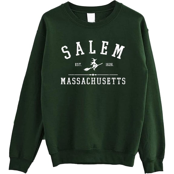 Salem Massachusetts Witchy Halloween Sweatshirt, Retro Witch City Graphic Pullover, Cozy Fall Sweater