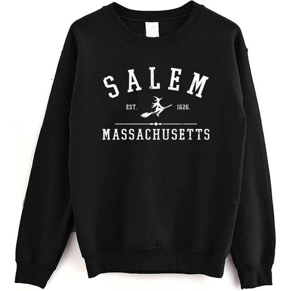 Salem Massachusetts Witchy Halloween Sweatshirt, Retro Witch City Graphic Pullover, Cozy Fall Sweater