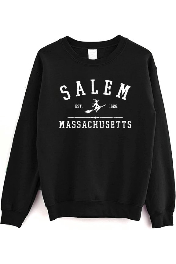 Salem Massachusetts Witchy Halloween Sweatshirt, Retro Witch City Graphic Pullover, Cozy Fall Sweater
