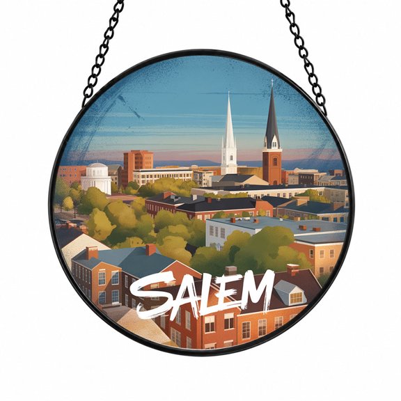 Salem Oregon Travel Stained Glass Sun Catchers, Travel Souvenir Window Decor