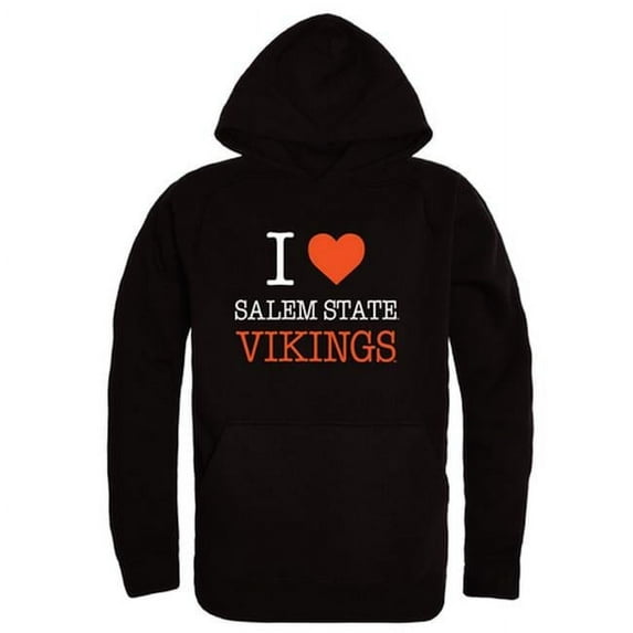 Salem State University Vikings I Love Hoodie, Black - Small