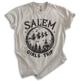thumbnail image 1 of Salem Witch Girl's Trip T-shirt, Unisex Women's Men's Shirt, Halloween Spooky Season Novelty Gift, Light Silk Gray, X-Small, 1 of 6