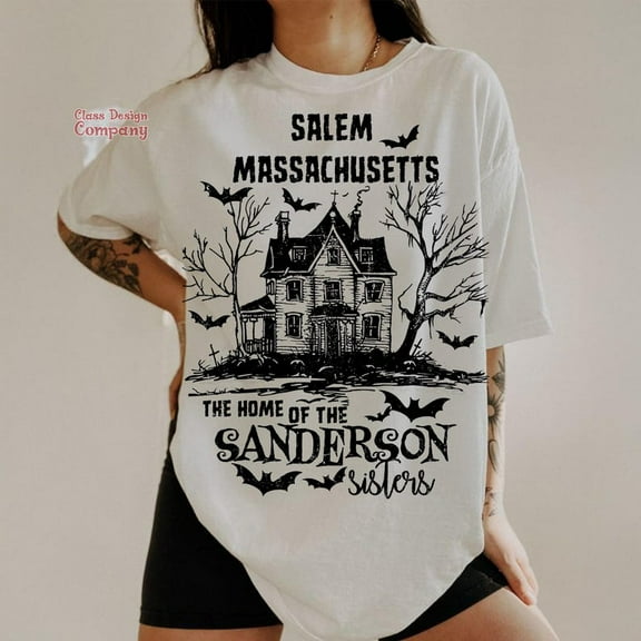 Salem Witch Sanderson Sisters T-Shirt, Halloween Witch Shirt, Witchy Vibes Halloween Tee, Creepy Halloween Shirt, Spooky Witch Girls Halloween Shirt